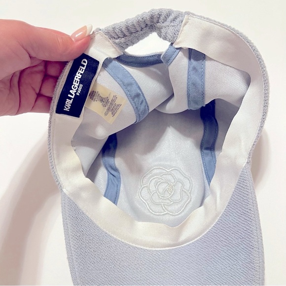Karl Lagerfeld embroidered terry baseball cap, blue, one size adult - Picture 10 of 14
